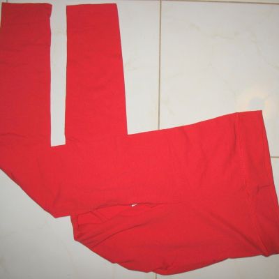 WET SEAL - RED - JUNIOR LARGE -  COTTON STRETCH  FOOTLESS TIGHTS