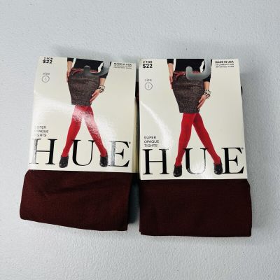 Hue Nutmeg Super Opaque Tights Size 1 - New With Tags 2 Pair Pack