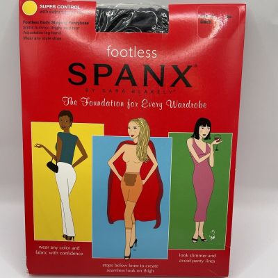 Spanx By Sara Blakey Footless Super Control Size C Black Bodyshaping Pantyhose