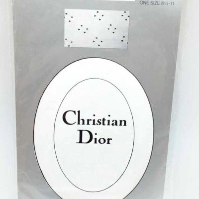 Christian Dior Dot Knee Highs Sheer Sandalfoot Black Orchid 8.5 to 11 Vintage
