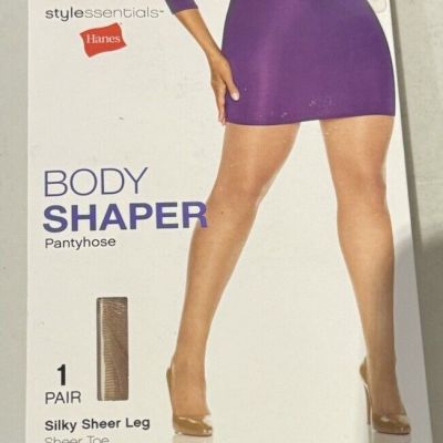 Womens Nude Hanes Body Shaper Silky Sheer Leg Pantyhose Plus size 3X/4X