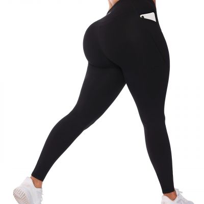 VFUS Butt Lifting High Waist Workout Leggings for Women Tummy Control with Po...