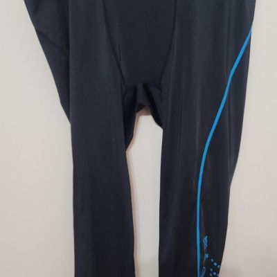 Ethika Leggings Women’s Size 2XL Pants Crop Sub Zero Performance Black Teal Blue