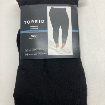 Torrid - Crop Signature Waist Premium Legging - Deep Black - Size 1 - 14-16