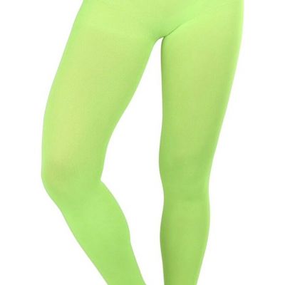 Music Legs Pantyhose Plus Size Opaque Tights Up To 225 lbs Neon Green