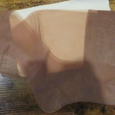 NEW Pretty ladies' hoisery stockings brown sheer Sz. 9 older stock  no flaws