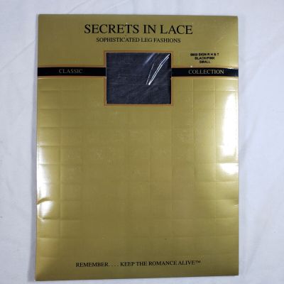 Secrets in Lace 9950 Signature RH&T Stockings Small Black Pink RARE