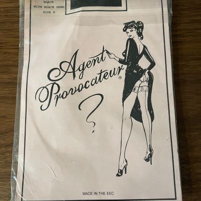Agent Provocateur Black With Black Seam Size B  Stockings