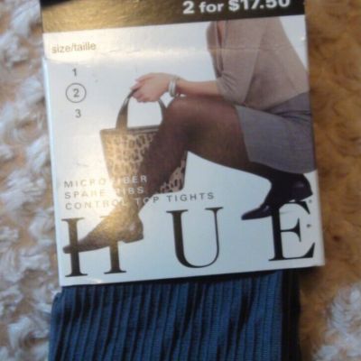 Hue size 2 Gray Spare Ribs Control Top 70 Denier system tights Style charcoal