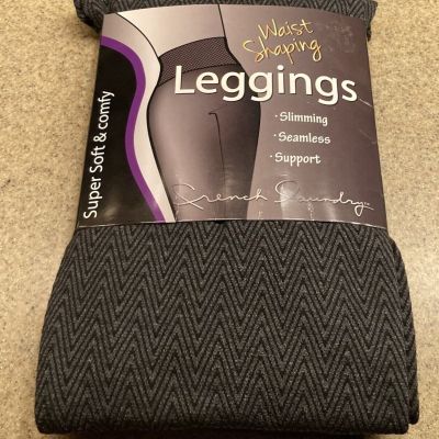 French Laundry Slimming Seamless Support Leggings~ Black & Gray~ Size Plus 1X