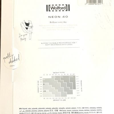 Wolford NEON 40 Semi-sheer Tights Size Small Gobi 18391