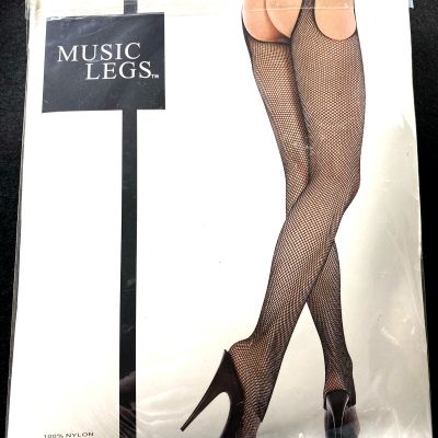 Music Legs Black Seamless Fishnet Suspender Tights Sexy Women’s Lingerie 903Q