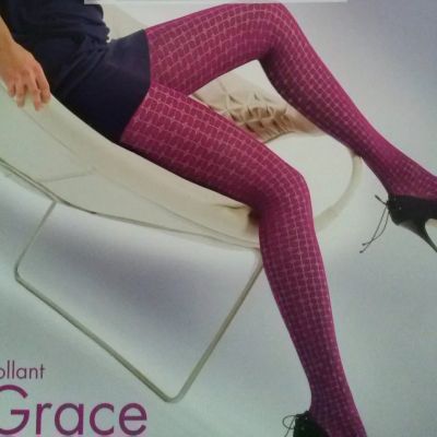 Bellissima Grace 60 Den Fashion Tights w/ Net Design in Mirto (Violet/Purple) M