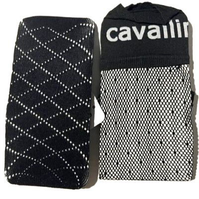 2 prs New EMILIO CAVALLINI  Blk Fishnet Lace Tights Pantyhose sz M/L Italy