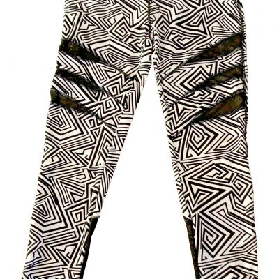 Lida Collection Leggings Women L/XL White Black NWT Mesh Inserts Athleisure Yoga