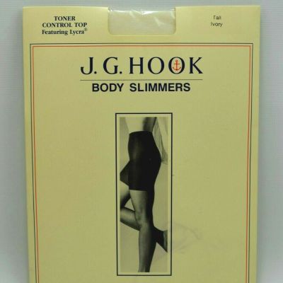Vintage J. G. Hook Body Slimmers Control Top Pantyhose  Size Tall Ivory