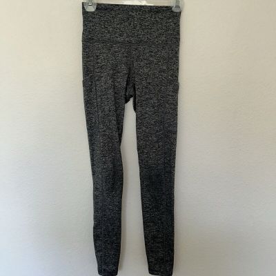 Aerie Leggings Gray and Black Pockets Women’s Size Small Athleisure Workout Fall