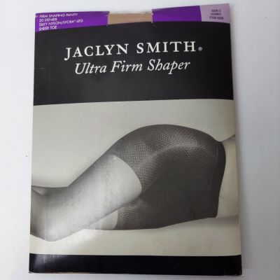 Jaclyn Smith Ultra Firm Shaper Size C  Sheer Toe Honey Nylon Pantyhose Lycra
