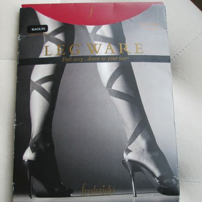 VTG. NWT Frederick’s Leg Ware Collection ~ black ribbon lacing stockings Size PS
