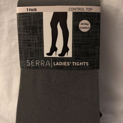 SERRA Control Top Soft Leg Ladies Tights ~ Cotton Gusset ~ Gray ~ Queen