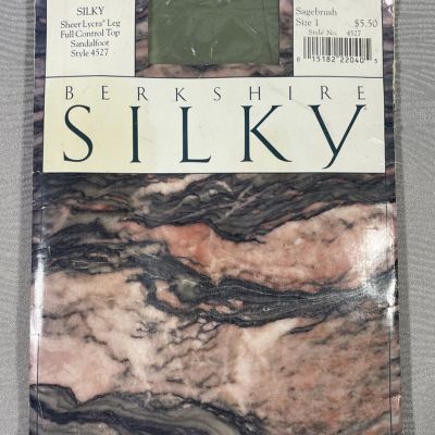 Berkshire Silky #4527 Sheer Lycra Full Control Top Sandalfoot Sagebrush (Size 1)