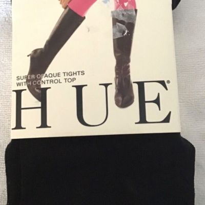 Hue Women's Super Opaque Tights with Control Top, Black, Size 4 NWT