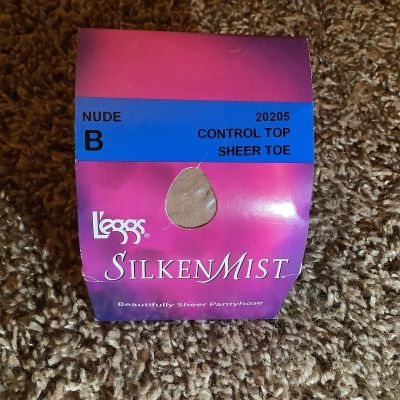 Leggs Silken Mist control top pantyhose, color nude, size: B