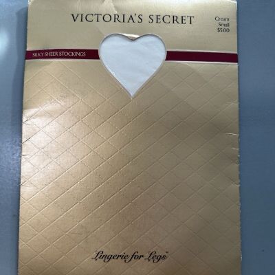 Victoria’s Secret Silky Sheer Stockings Lingerie For Legs Small Cream