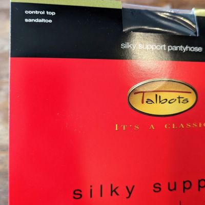 TALBOTS Silky Support Control Top Size A BLACK Pantyhose Tights BRAND NEW