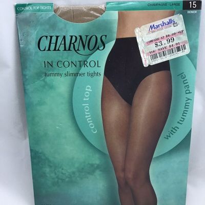 ???? Charnos Tummy Slimmer Tights Womens Pantyhose Size Large Champagne