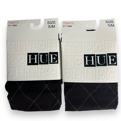 Hue Argyle Diamond Birdseye Tights W/ Control Top Size S/ M 2 Pair Pack