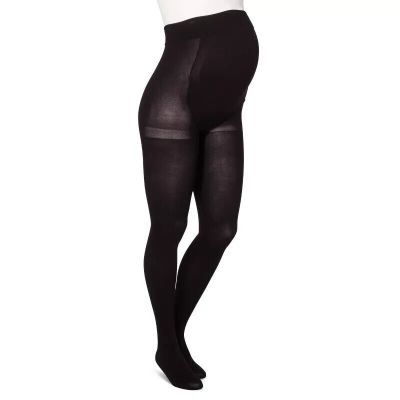 Ingrid & Isabel Opaque Maternity Tights Black L/XL High Waisted Closed Toe 1534