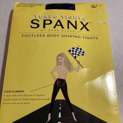 Spanx Turbo Tights, Footless Body Shaping Tights, Black size E