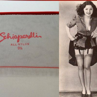 Vintage Schiaparelli Thigh Highs Seamed Stockings 4 Pairs Size 9 10 Beige Nude