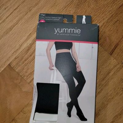Yummie By Heather Thomson Hidden Comfort Opaque Tights Black Size S
