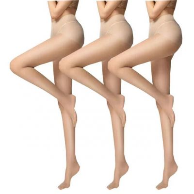 Okaka 3 Pairs Women's Sheer Tights 15D  Pantyhose Super Tights Skin