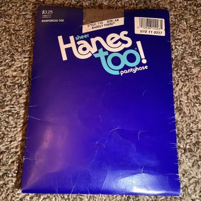 Hanes Too sheer pantyhose, color barely there, size: AB