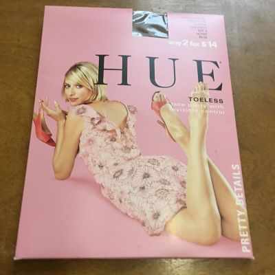 Hue toeless Control top pantyhose Sheer Leg with lace panty, Honey Size 3.  a586