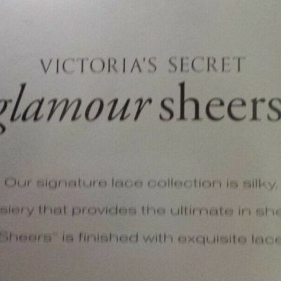 Victoria Secret Glamour Sheers 1 Pr Black Small Garter Thigh High Stockings Sexy