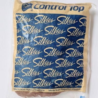 Silkies Control Top Pantyhose Size Large B Beige in Package Vintage