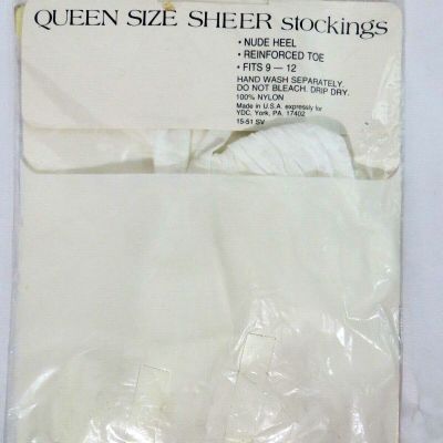 Woman Sz Queen 9-12 Foot Size Sheer White Knee High Stockings