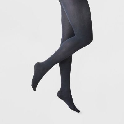 Women's 50D Opaque Tights - A New Day - Navy - Small/Medium