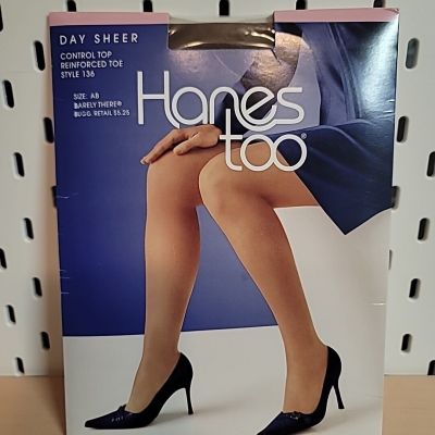 Hanes Too Day Sheer Pantyhose Sheer Reinforced Toe Barely There Size AB