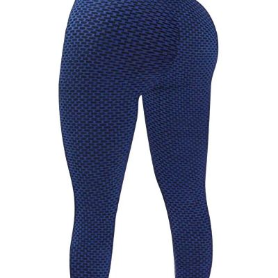 Fashion Honeycomb Yoga Sports Pants, Solid Color High Waist Butt Lifting Legging