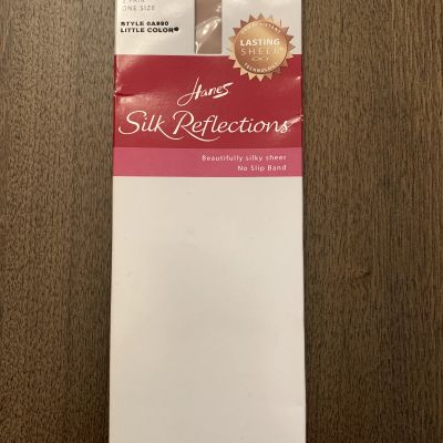 Hanes Silk Reflections Sheer Toe Knee Highs 2pr One Size Style Little Color