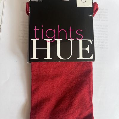 NWT HUE - Super Opaque Tights With Control Top Size 1 100-150 lbs Deep Red