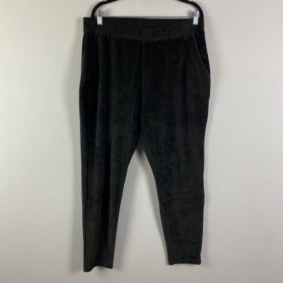 Lands End Sport Knit High Rise Corduroy Leggings Size 1X Green Pull On