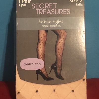 Secret Treasures Fashion Tights Control Top Nylon/Spandex Sizes 2, PATTERN, NEW