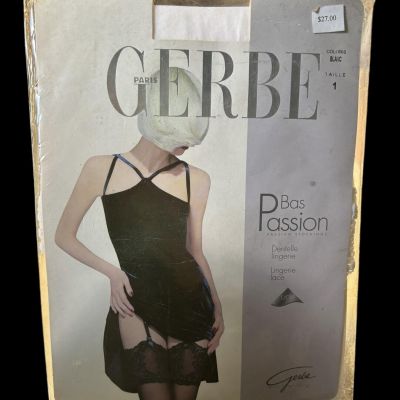 Gerbe Paris Bas Passion Stockings Blanc Taille 1 Nylon Lycra White Small