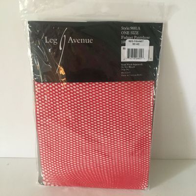 Leg Avenue Red Fishnet Stockings 9001A One Size  New in Package 90-165 lbs
